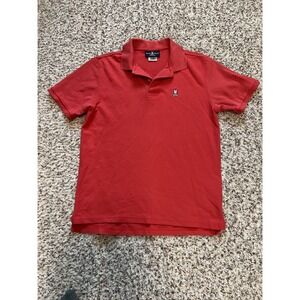 Psycho Bunny Men  Red Short Sleeve Polo Shirt Sz M (5) Pima Cotton Logo
